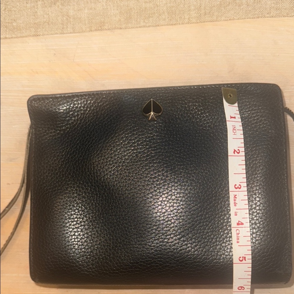 Kate Spade Black Polly Leather Wristlet with Gold Accent - Picture 9 of 10